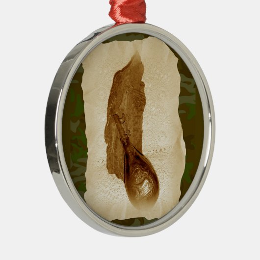 アンティークレザーパウダーフラスコ メタルオーナメント (右)