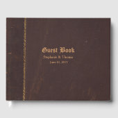 アンティークレザールック結婚ズゲストブック ゲストブック (正面)