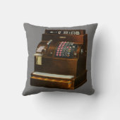 アンティークレジスター、ヴィンテージ小売業 クッション (裏面)