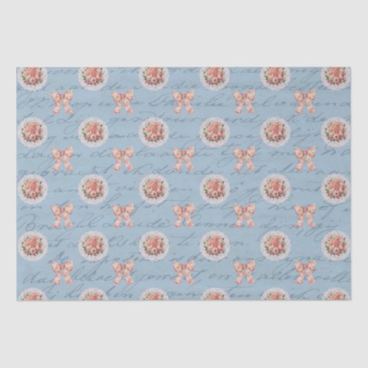 アンティークレタリング ヴィンテージローズ トワル ボウズ 薄葉紙 (正面)