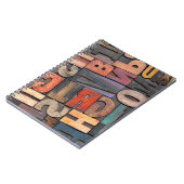 アンティークレタープレスブロックとカラーインクパターン ノートブック (左側)