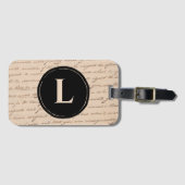 アンティークレターモノグラムイニシャルライタースクリプト ラゲッジタグ (正面横)