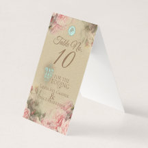 アンティークレター結婚- Table Number Card