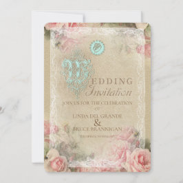 アンティークレター - 結婚式招待状、発表 招待状