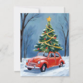 アンティークレッドカークリスマスツリー シーズンカード (正面)