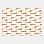 アンティークレッドクリスマステレフォンギフト ラッピングペーパーシート (正面2)