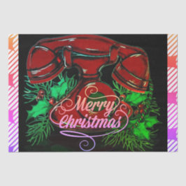 アンティークレッドクリスマステレフォンギフト 薄葉紙