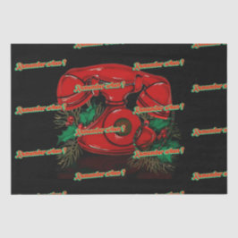 アンティークレッドクリスマステレフォンギフト 薄葉紙