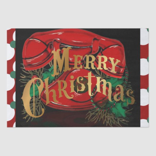 アンティークレッドクリスマステレフォンギフト 薄葉紙 (正面)