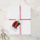 アンティークレッドクリスマステレフォン調整 ギフトタグ (より糸付き)