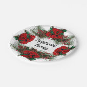 アンティークレッドクリスマステレフォン調整 ペーパープレート (アングル)