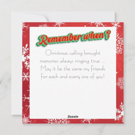 アンティークレッドクリスマステレフォン シーズンカード (裏面)