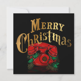 アンティークレッドクリスマステレフォン シーズンカード