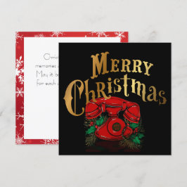 アンティークレッドクリスマステレフォン シーズンカード
