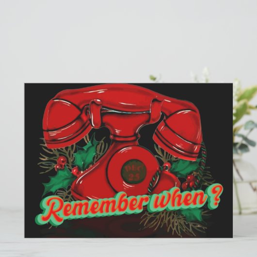 アンティークレッドクリスマステレフォン シーズンカード (スタンド正面)