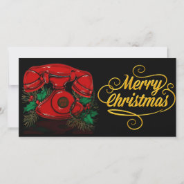 アンティークレッドクリスマステレフォン シーズンカード