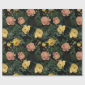 アンティークレッドテバラパターン黒 ラッピングペーパー (フラット)