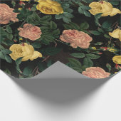 アンティークレッドテバラパターン黒 ラッピングペーパー (角)