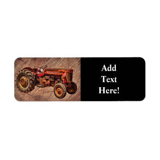 アンティークレッドトラクタラベル ラベル (正面)