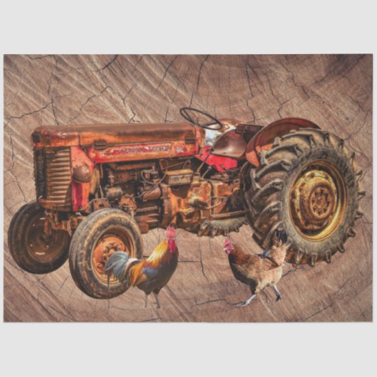 アンティークレッドトラクタルースターヘン 薄葉紙 (正面)