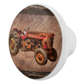 アンティークレッドトラクターセラミックノブ セラミックノブ (右)