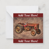 アンティークレッドトラクターノートカード ノートカード (正面)