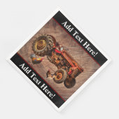 アンティークレッドトラクター紙ディナーナプキンズ (コーナー)