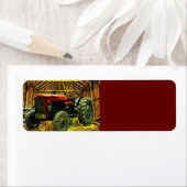 アンティークレッドトラクター素朴バーン ラベル (インサイチュ)