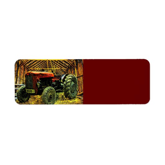 アンティークレッドトラクター素朴バーン ラベル (正面)