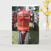 アンティークレッドトラクター カード (黄色い花)