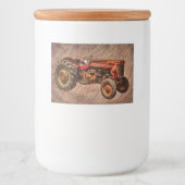 アンティークレッドトラクター フードラベル (正面)