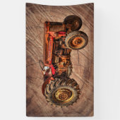 アンティークレッドトラクター 横断幕 (縦)