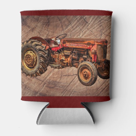 アンティークレッドトラクター 缶クーラー (正面)