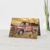 アンティークレッドトラックファームフィールド サンキューカード (裏面)