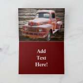 アンティークレッドトラックヴィンテージレッドトラックアメリカ国旗 ノートカード (内部)