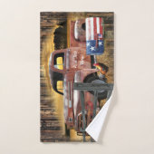 アンティークレッドトラックヴィンテージレッドトラックファームトラック ハンドタオル (ハンドタオル)