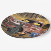 アンティークレッドトラックヴィンテージレッドトラックファームトラック ペーパープレート (アングル)