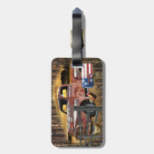 アンティークレッドトラックヴィンテージレッドトラックファームトラック ラゲッジタグ (裏面縦)