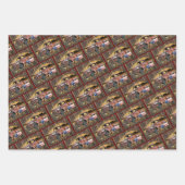 アンティークレッドトラックヴィンテージレッドトラックファームトラック ラッピングペーパーシート (正面2)