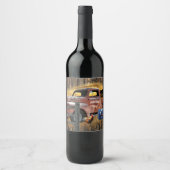 アンティークレッドトラックヴィンテージレッドトラックファームトラック ワインラベル (正面)