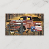 アンティークレッドトラックヴィンテージレッドトラックファームトラック 名刺 (正面)