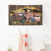 アンティークレッドトラックヴィンテージレッドトラックファームトラック 横断幕 (インサイチュ)