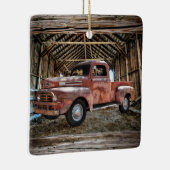 アンティークレッドトラック素朴インバーンドセラミックオーナメント セラミックオーナメント (右)