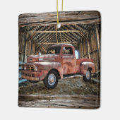 アンティークレッドトラック素朴インバーンドセラミックオーナメント セラミックオーナメント (左)