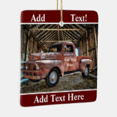 アンティークレッドトラック素朴インバーン セラミックオーナメント (右)