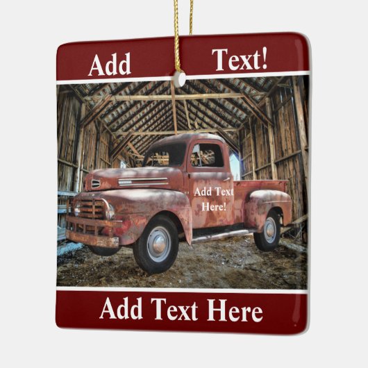 アンティークレッドトラック素朴インバーン セラミックオーナメント (左)