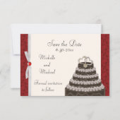 アンティークレッドフィレンツェ日付を保存 セーブザデート (正面)