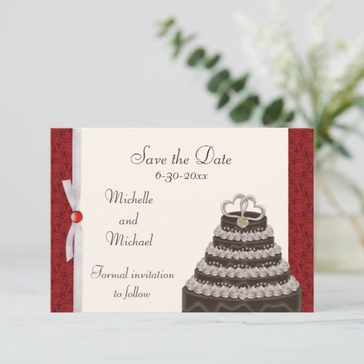 アンティークレッドフィレンツェ日付を保存 セーブザデート (スタンド正面)