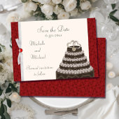 アンティークレッドフィレンツェ日付を保存 セーブザデート