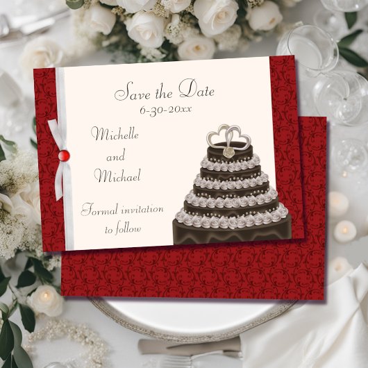 アンティークレッドフィレンツェ日付を保存 セーブザデート